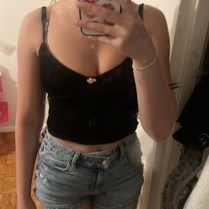 Black Ribbed Women's Top